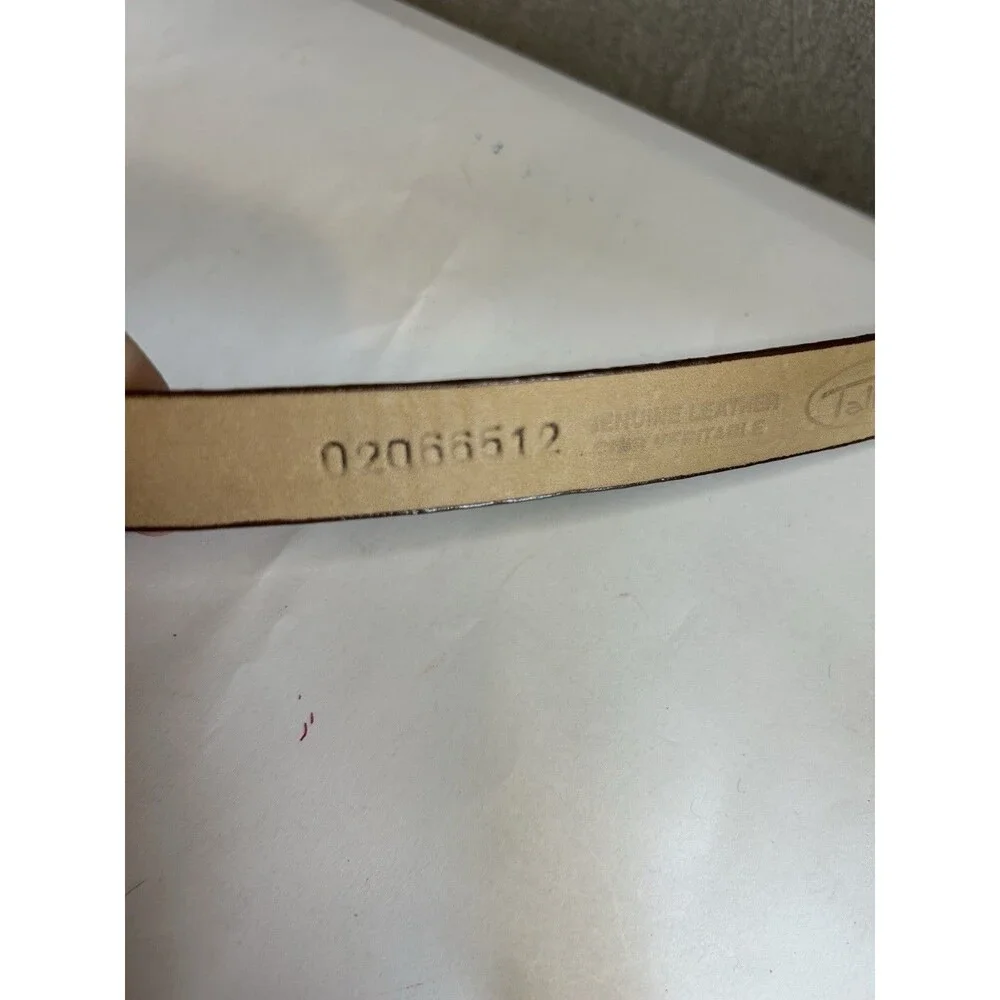 Talbots Brown Crocodile Style Embossed Belt with Silver Buckle. Size M